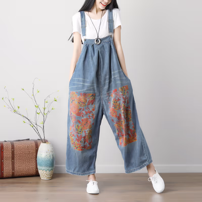 2022 Women's Printed Overalls &mdash; versatile everyday fashion